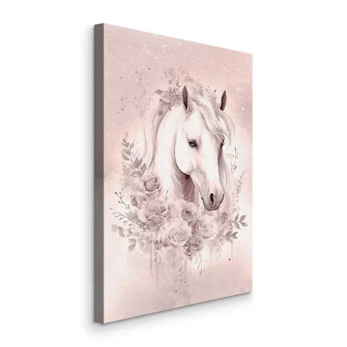 Bild Künstlerischer Pferdekopf mit Blumenverzierung