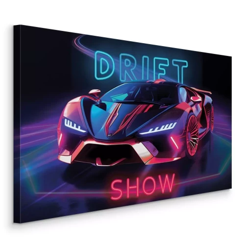 Bild Ein Sportwagen mit Neonbeleuchtung