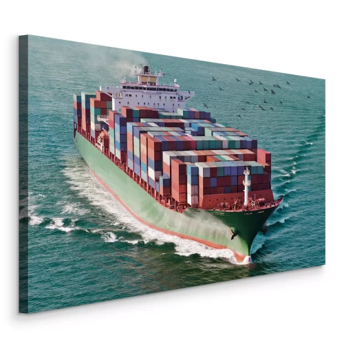 Bild Ein riesiges Frachtschiff durchquert den weiten Ozean