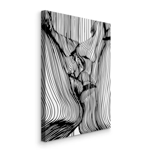 Bild Romantische Szene mit einem Kuss zwischen zwei Frauen – Linienillusion