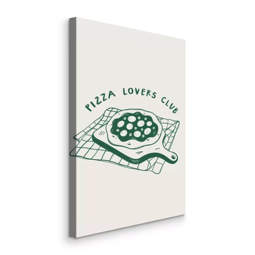 Bild Künstlerische Skizze einer Pizza auf einem Holzbrett