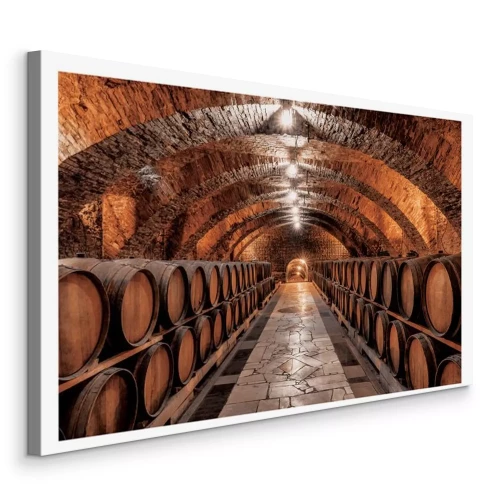 Bild Steinkeller mit hölzernen Weinfässern