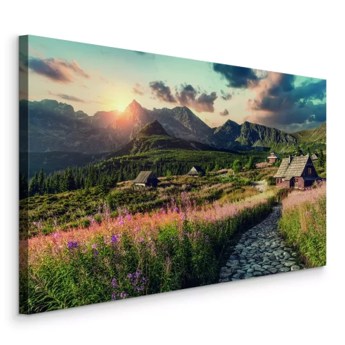 Bild Die untergehende Sonne über Hala Gąsienicowa