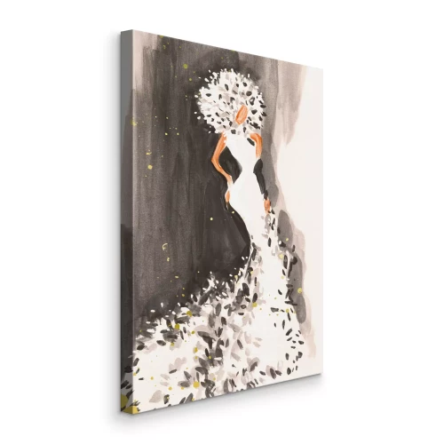 Bild Ein subtiles Aquarellporträt einer Frau im Kleid