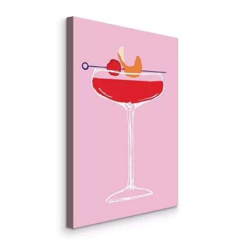 Bild Eine minimalistische Illustration eines Cocktails in einem Glas.