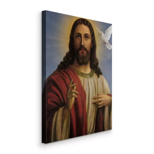 Bild Göttlicher Erlöser mit einem weißen Vogel