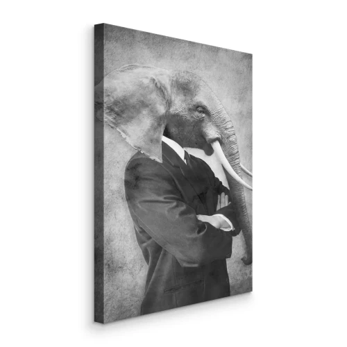 Bild Abstraktes Porträt eines Mannes mit einem Elefantenkopf