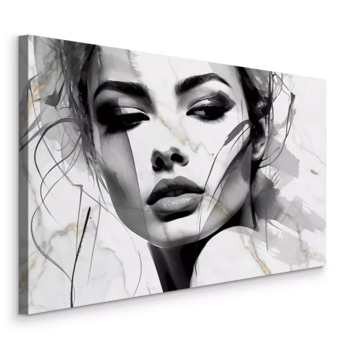 Bild Monochromes Aquarellporträt einer Frau