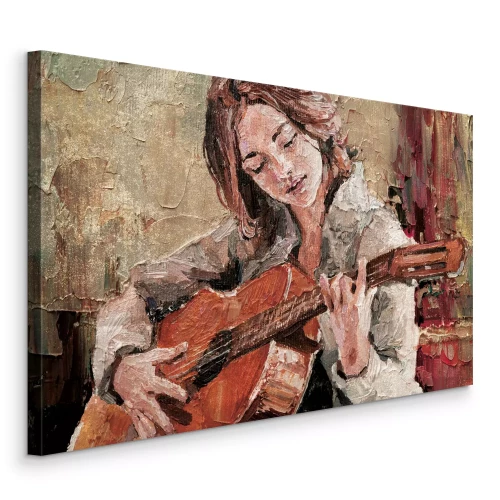 Bild Frau mit Gitarren-Emotionen in Acryl