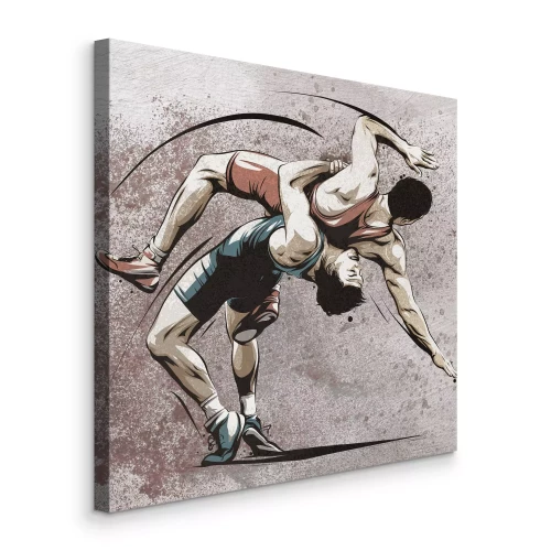 Bild Ein dynamischer Kampf der Wrestler