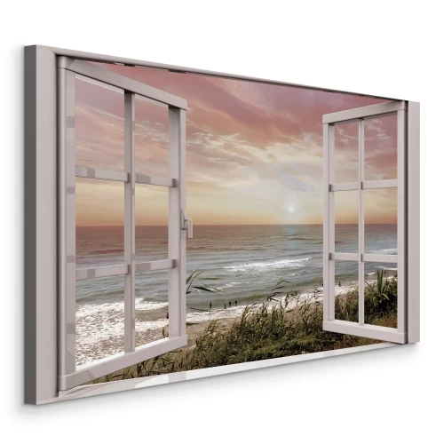 Bild Abends freier Blick auf Strand und Wellen.