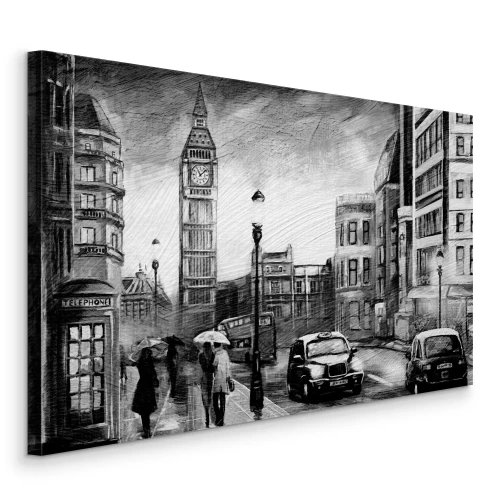 Bild Retro-Taxi auf den Straßen Londons