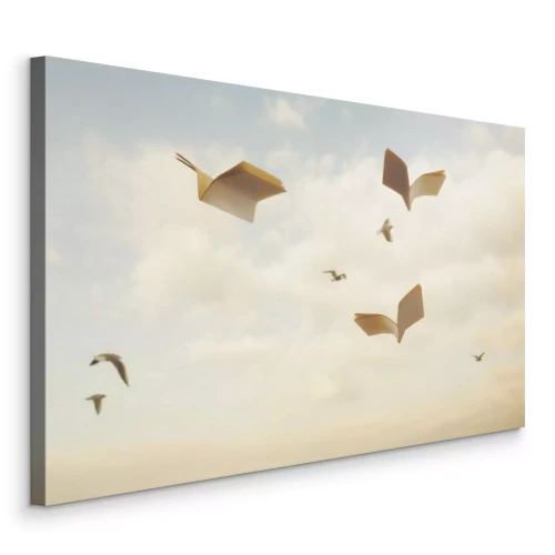 Bild Papiervögel in den Wolken