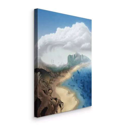 Bild Küstenlandschaft mit menschlichen Gesichtern