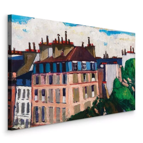 Bild Grüne Bäume zwischen den Mietshäusern der Stadt