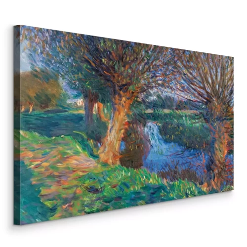 Bild Ein ruhiger Fluss, der sich durch grüne Bäume schlängelt