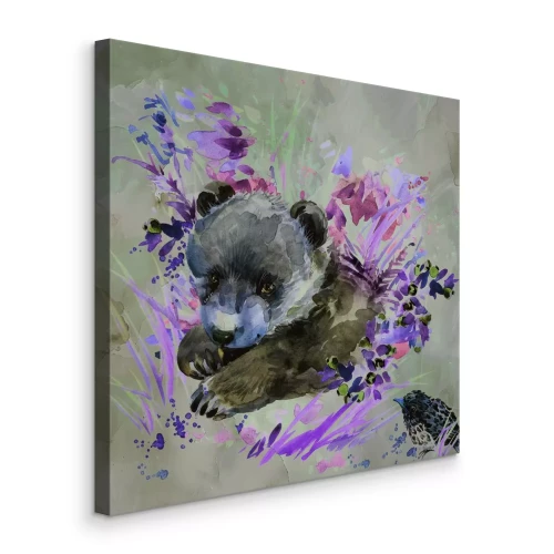 Bild Rosa Aquarellmalerei eines Bären