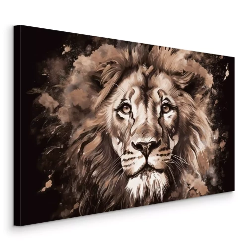 Bild Ein Löwe in einer Aquarellpalette aus Brauntönen