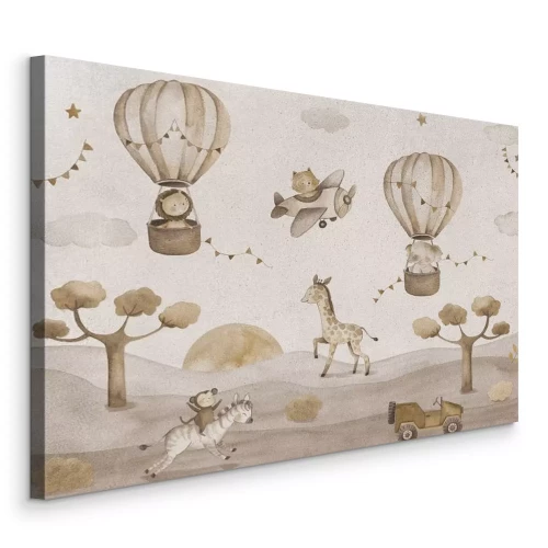 Bild Eine märchenhafte Szene mit Ballonfiguren und Herbstbäumen