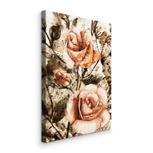 Bild Zarte orangefarbene Rosen, umhüllt von grünen Blättern