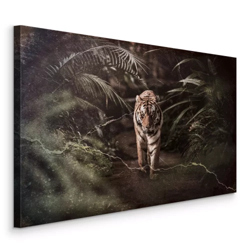 Bild Ein Tiger in einem tropischen Blätterdach