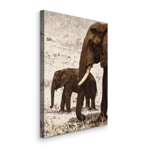 Bild Elefanten durchstreifen die trockene Savanne