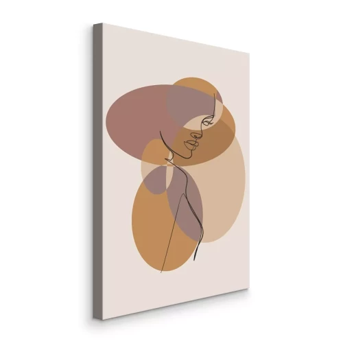 Bild Künstlerische Illustration einer Frau vor einem Hintergrund aus Kreisen