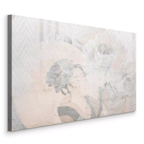 Bild Porträt einer japanischen Frau mit Blumenschmuck