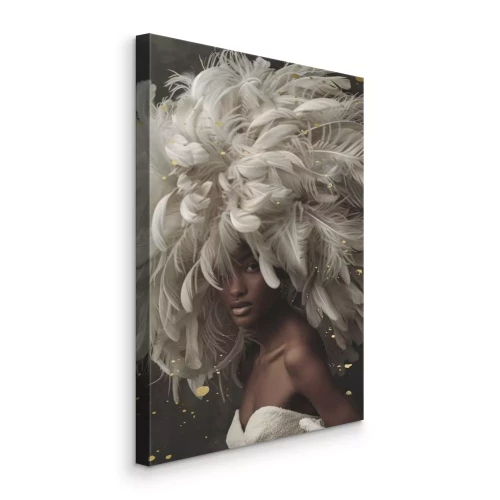 Bild Eine elegante Frau mit einem Federschmuck auf dem Kopf