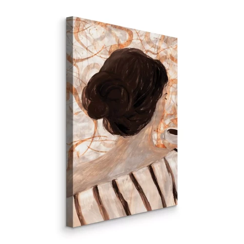 Bild Abstraktes Porträt einer Frau mit einer Tasse Kaffee