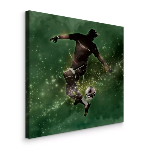 Bild Ein Spieler mit einem Ball vor grünem Hintergrund