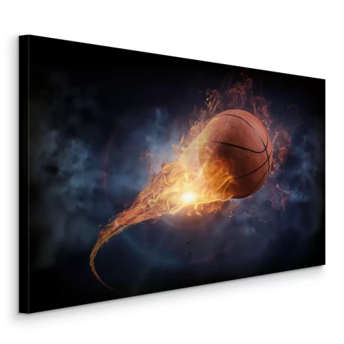 Bild Feuriges Basketballspiel in der Dunkelheit
