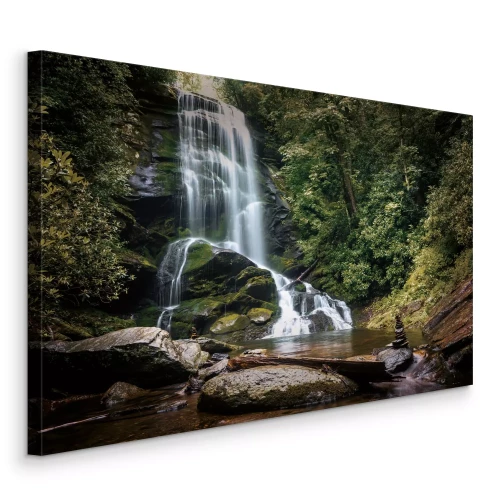 Bild Ein Waldwasserfall inmitten von Grün