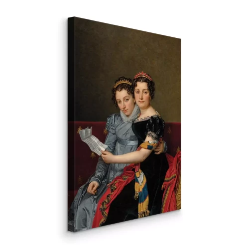 Bild Frauen mit einem Brief auf einem roten Sofa