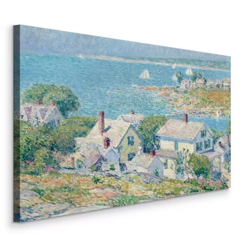 Bild Eine ländliche Siedlung mit Häusern und einem Bergpanorama