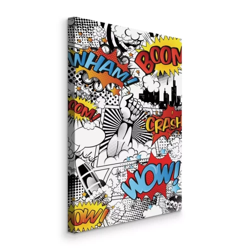 Bild Schwarz-Weiß-Comic mit farbigem Text