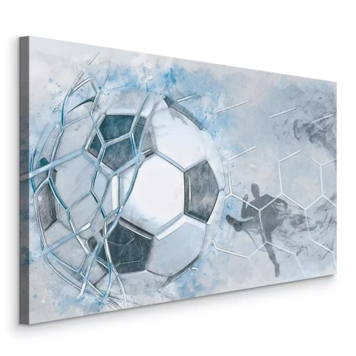 Bild Fußball im Tor, dynamisches Aquarell