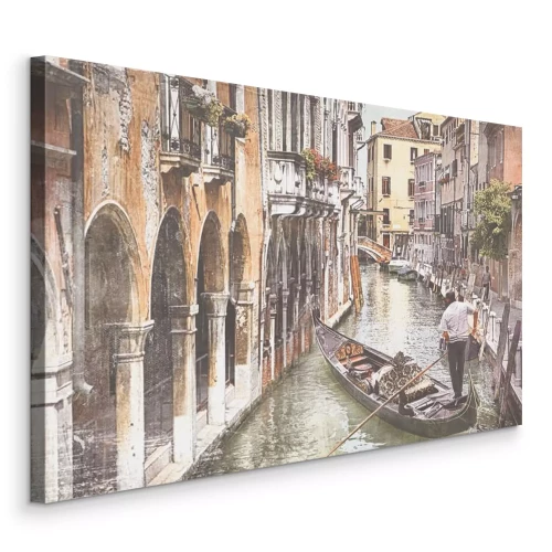 Bild Venezianische Architektur, umgeben von klassischen Gondeln