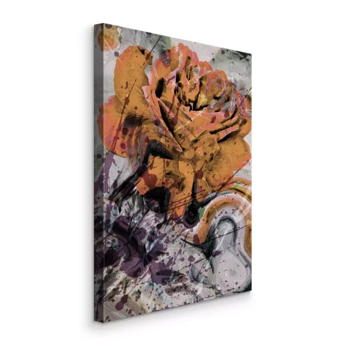 Bild Romantische orangefarbene Rosenblüten in Aquarell