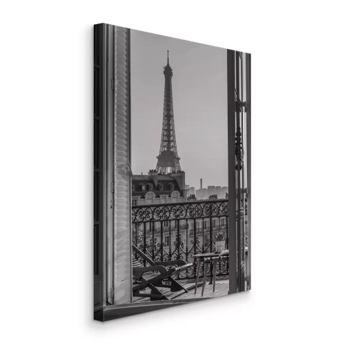 Bild Romantischer Blick auf den Eiffelturm von einem Balkon in Paris