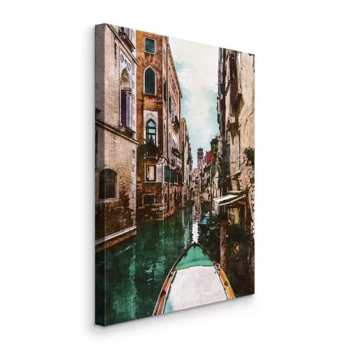 Bild Eine traditionelle Gondel vor der Kulisse venezianischer Mietshäuser