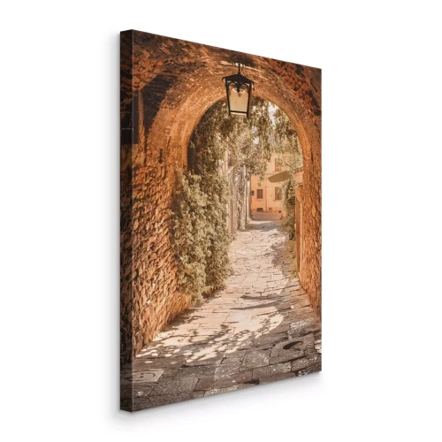 Bild Eine malerische, von Weinreben gesäumte Steinstraße