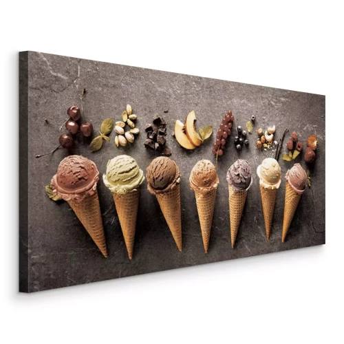 Bild Bunte Eistüten in verschiedenen Geschmacksrichtungen