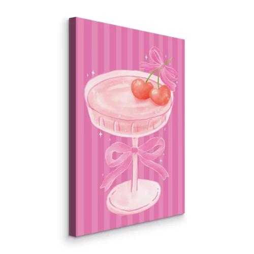 Bild Ein wunderschönes Glas mit Schleife und ein farbenfrohes Getränk