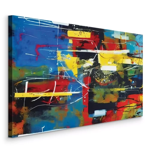 Bild Farbige Streifen in einem Farbenchaos