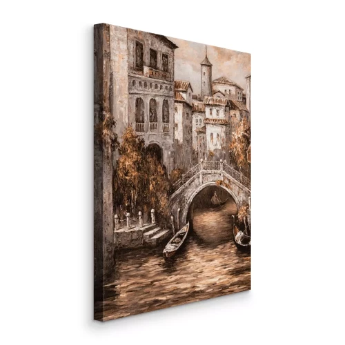 Bild Eine bezaubernde italienische Stadt am Wasser mit Gondeln.