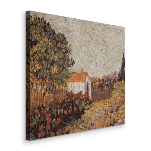 Bild Ein ruhiges Dorf inmitten von Blumen und grünen Plantagen