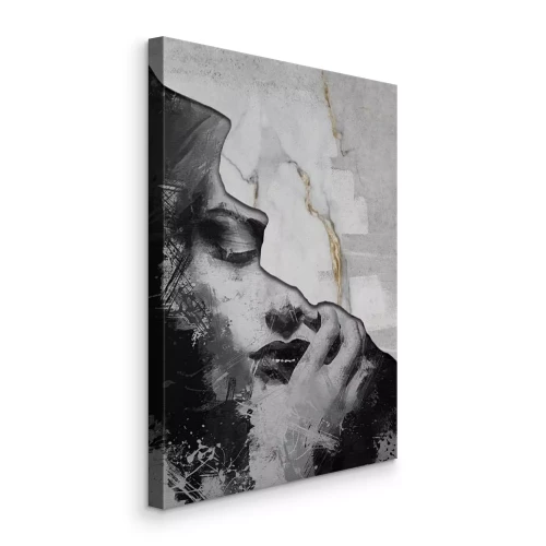 Bild Künstlerisches Porträt einer Frau mit Marmormuster