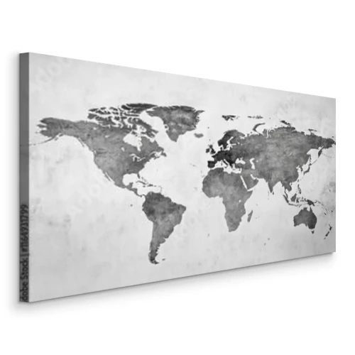 Bild Minimalistische Weltkarte in Grautönen