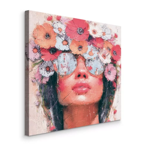 Bild Träger einer Frau mit einem Blumenkranz